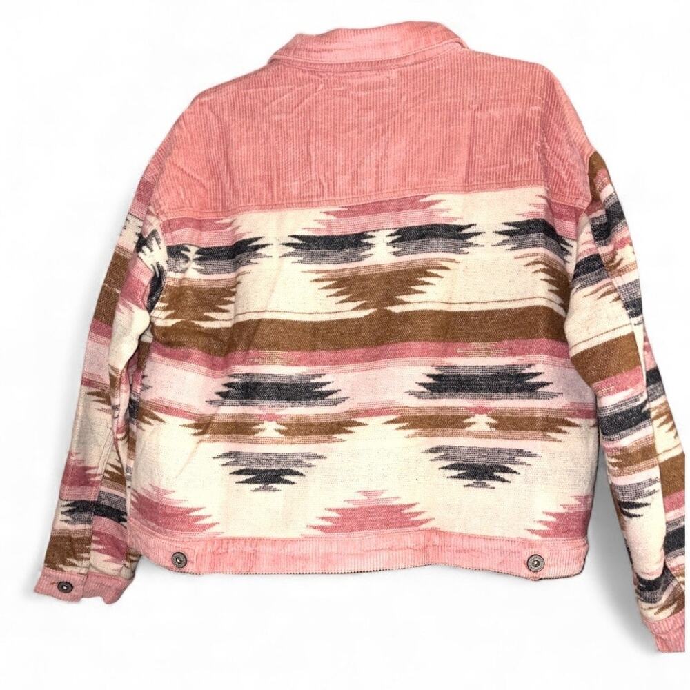 Umgee Pink Corduroy Cropped Flannel SW Jacket size Medium - Picture 4 of 10